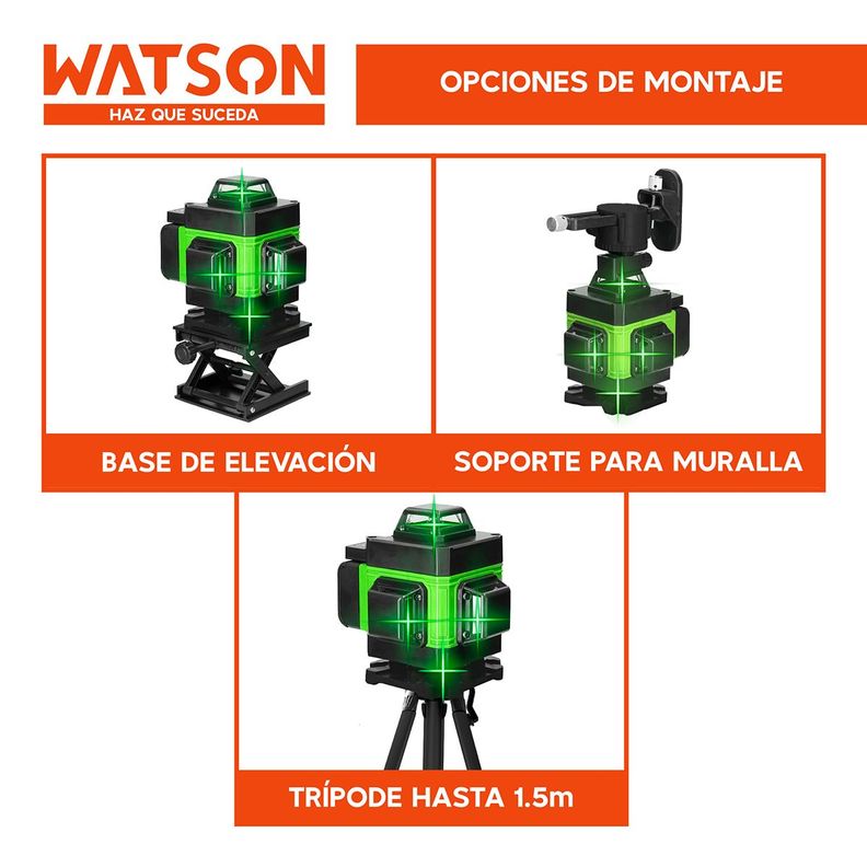 Nivel Láser 16 Líneas Watson Nivel Automático + Trípode-5
