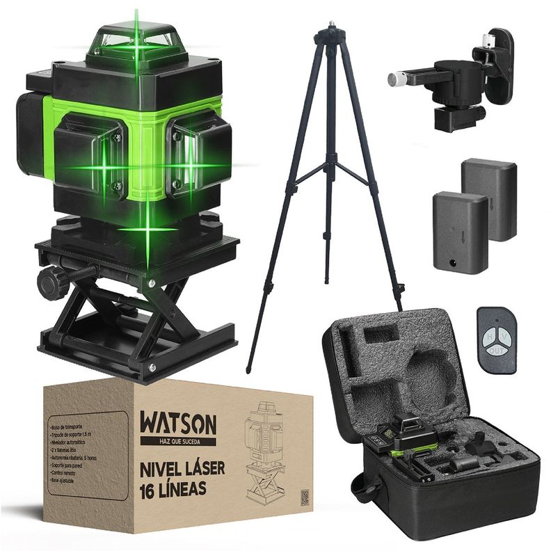 Nivel Láser 16 Líneas Watson Nivel Automático + Trípode-0