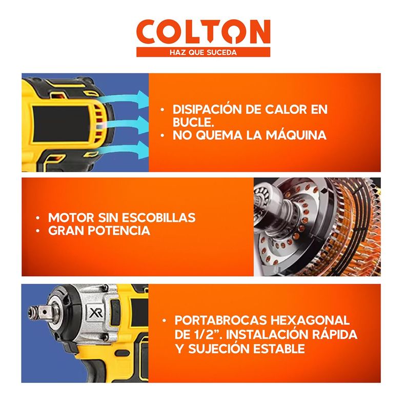 Llave Impacto 350N/M Colton + Accesorios + 2 Baterías-3