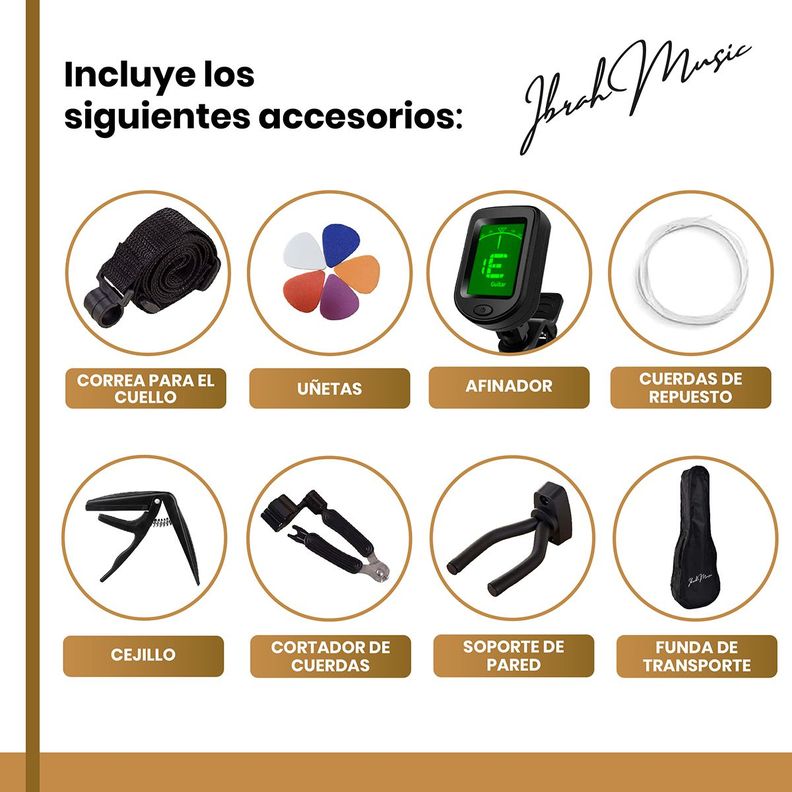 Ukelele Soprano Concierto Ibrah 21 Pulgadas + Accesorios-2
