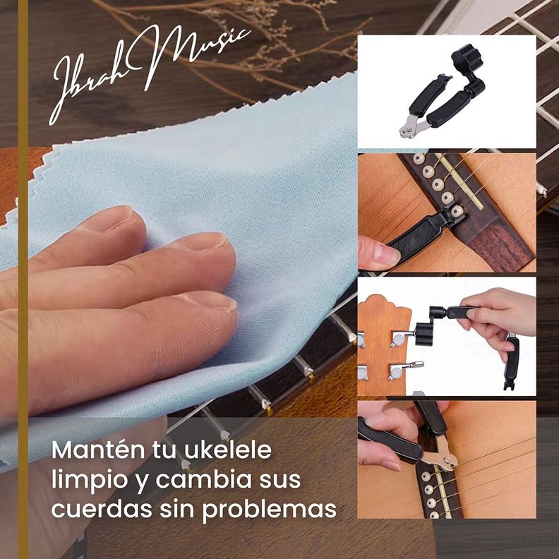 Ukelele Soprano Concierto Ibrah 21 Pulgadas + Accesorios-3