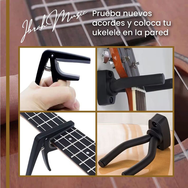 Ukelele Soprano Concierto Ibrah 21 Pulgadas + Accesorios-4
