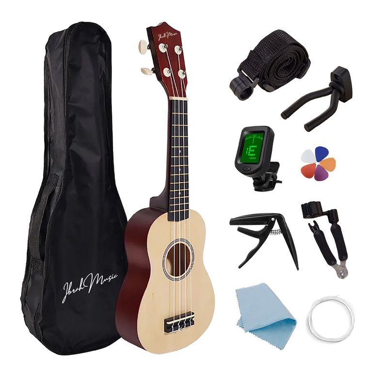 Ukelele Soprano Concierto Ibrah 21 Pulgadas + Accesorios-0