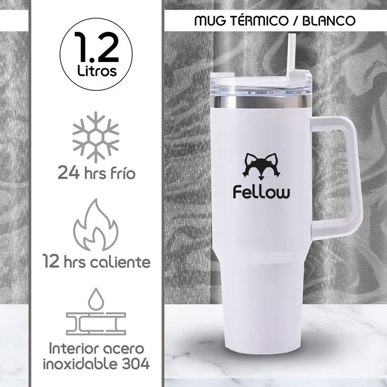 Vaso Termico 1,2Lts Electra By Fellow Mug Tumblr + Bombilla-1