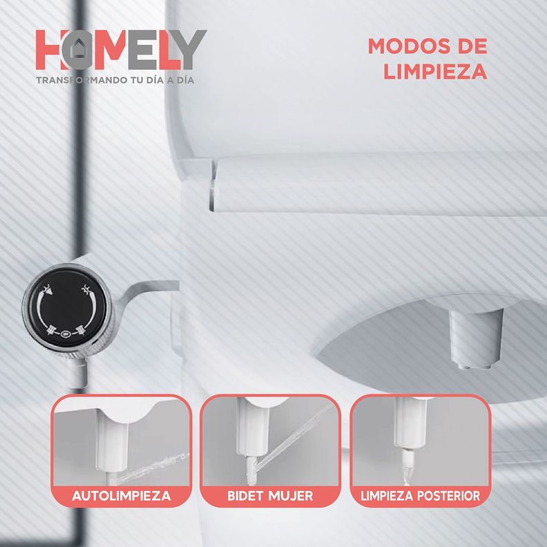 Bidet Ducha Homely Wc Inodoro Set Universal Flujo Ajustable-4