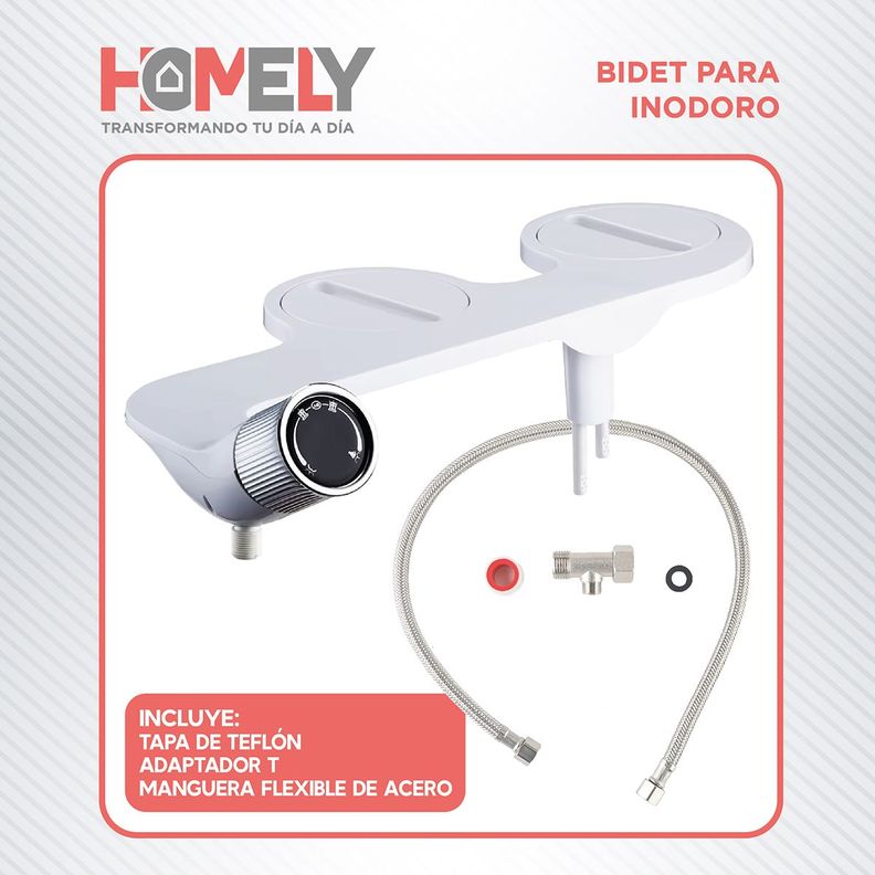 Bidet Ducha Homely Wc Inodoro Set Universal Flujo Ajustable-6