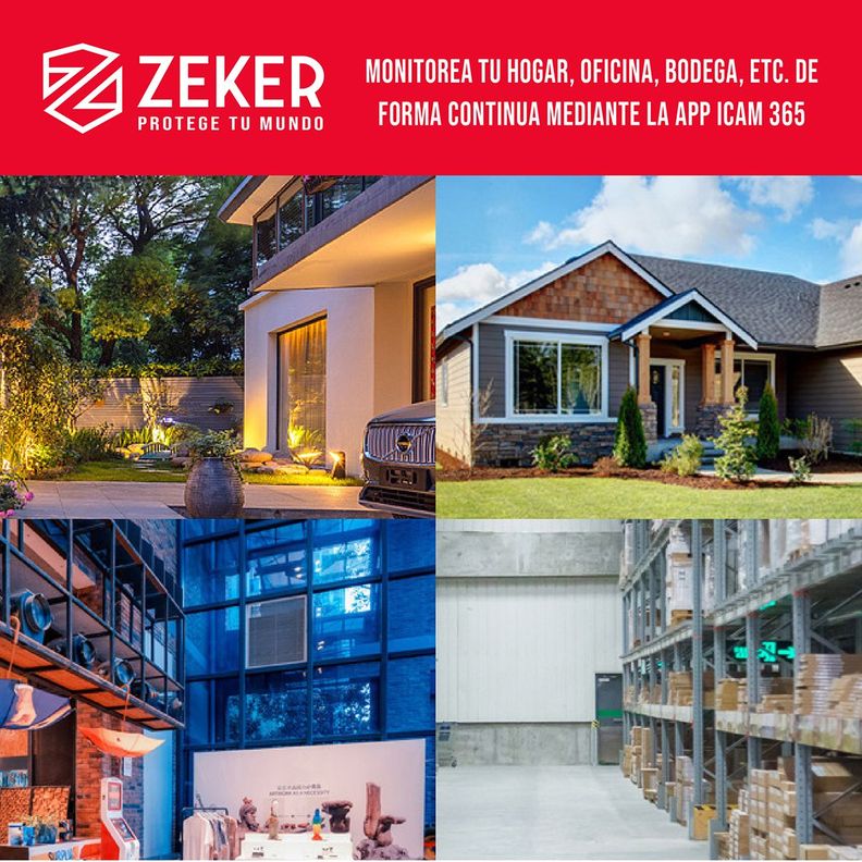 Camara De Seguridad Solar Vigilancia Doble Zeker 3MP Pack X3-6