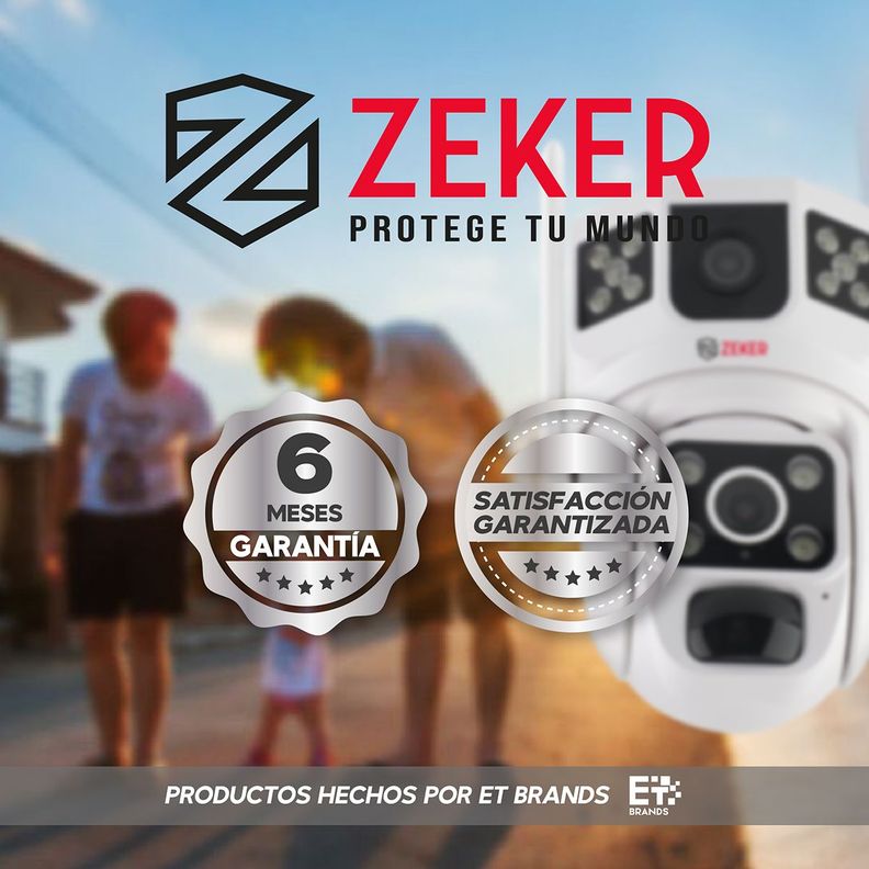 Camara De Seguridad Solar Vigilancia Doble Zeker 3MP Pack X3-8
