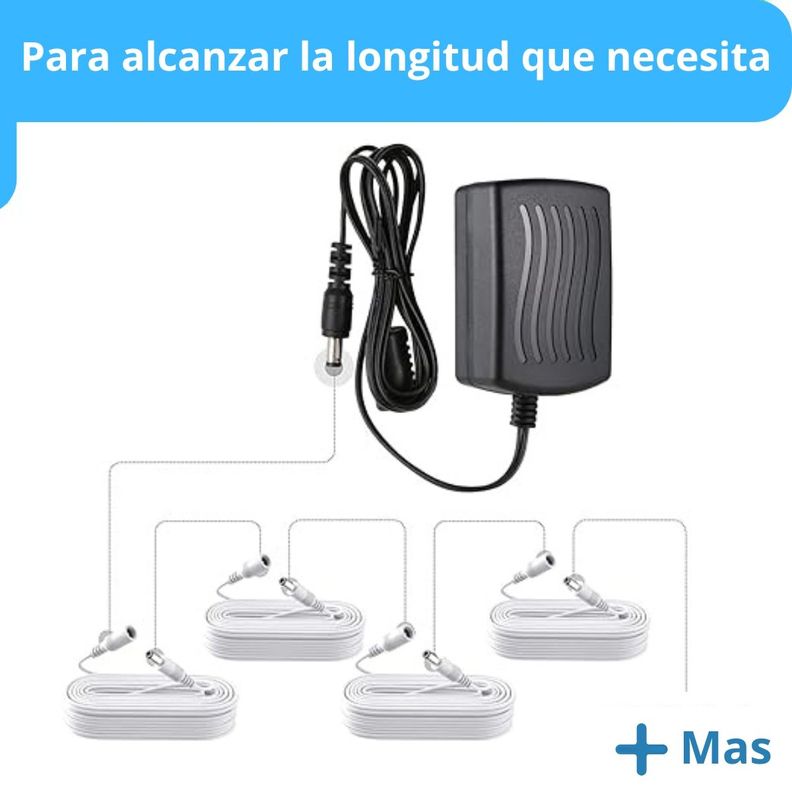 Cable Cámara Seguridad Extensor Universal 5 Metros 12V-1