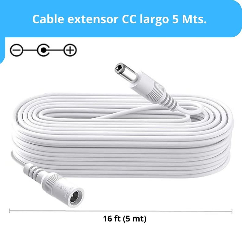 Cable Cámara Seguridad Extensor Universal 5 Metros 12V-4