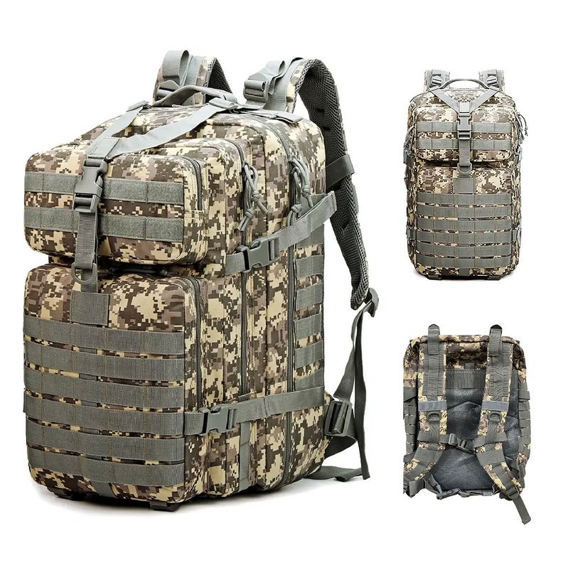 Mochila de Táctica Militar 45L Camuflaje Overfit Trekking-0