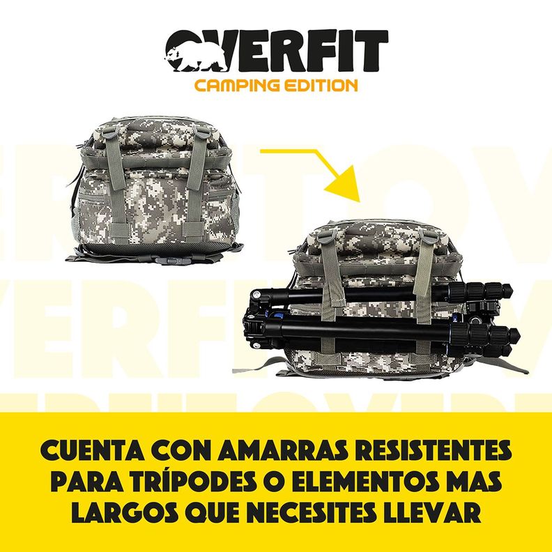 Mochila de Táctica Militar 45L Camuflaje Overfit Trekking-7