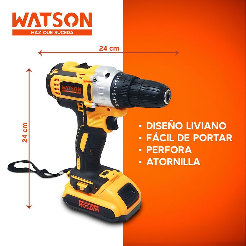 Taladro Inalámbrico Watson 36V + 2 Baterías + Accesorios-4