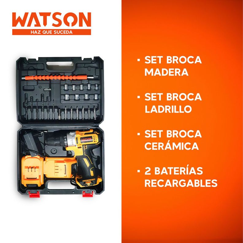 Taladro Inalámbrico Watson 36V + 2 Baterías + Accesorios-5