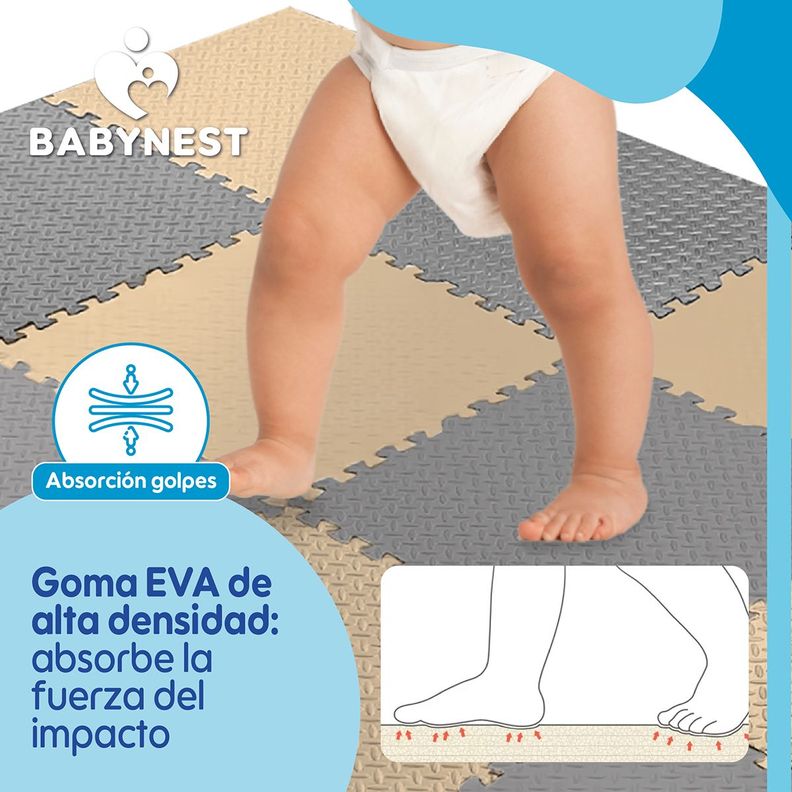 Piso De Goma Eva Bebé Alfombra Babynest 10mm 60x60cm Set x8 - GyB-4