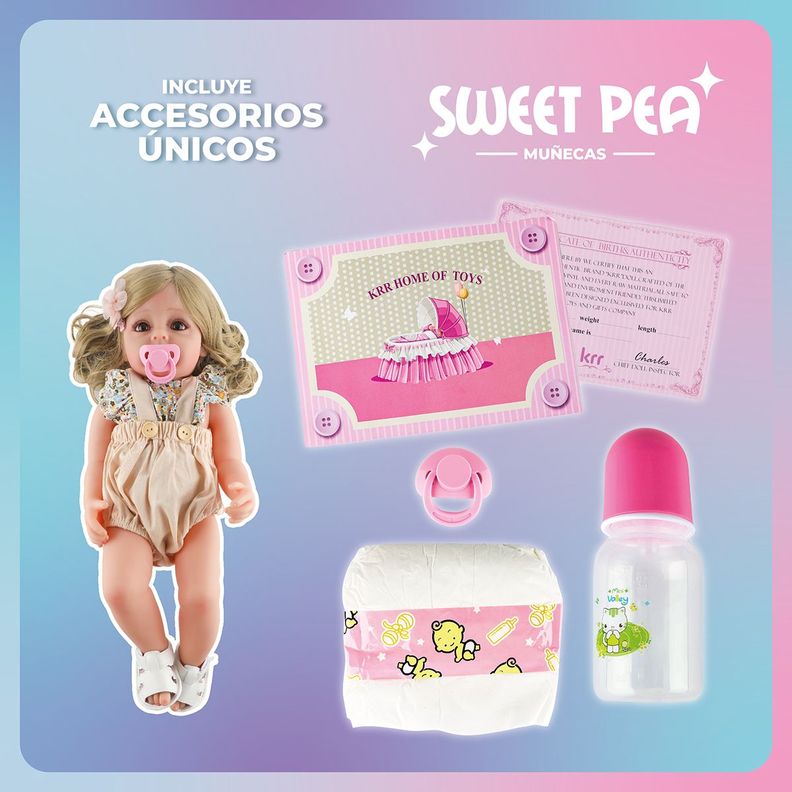 Bebe Reborn Candy Muñeca Sweet Pea Realista Silicona 55 Cm-3