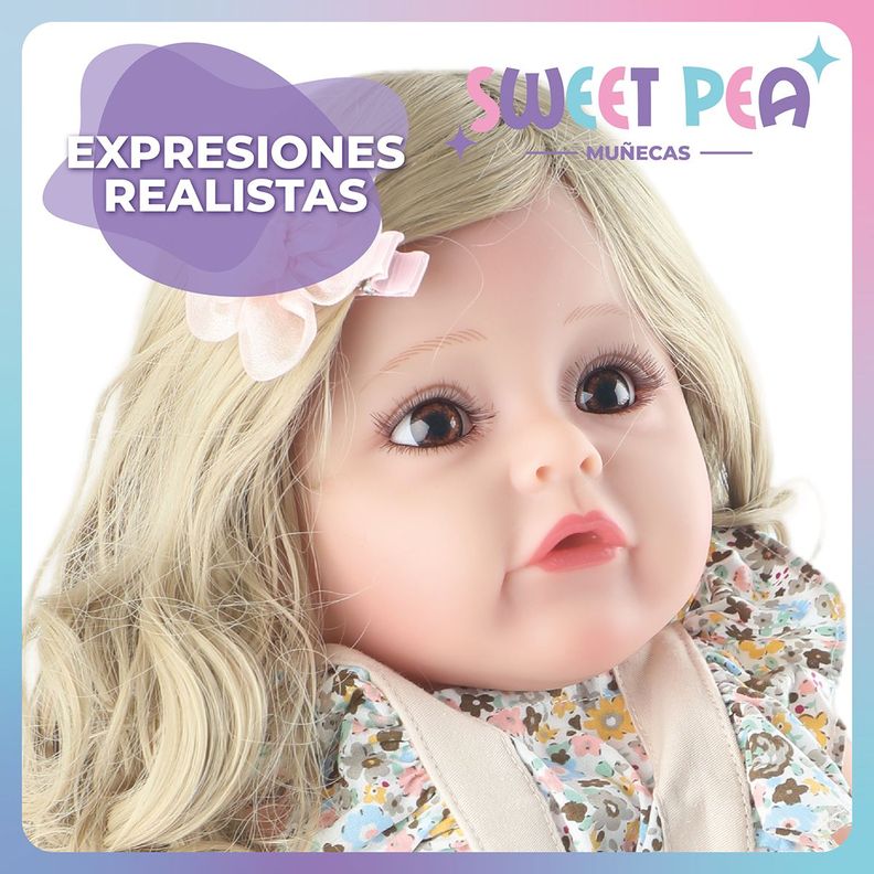 Bebe Reborn Candy Muñeca Sweet Pea Realista Silicona 55 Cm-6