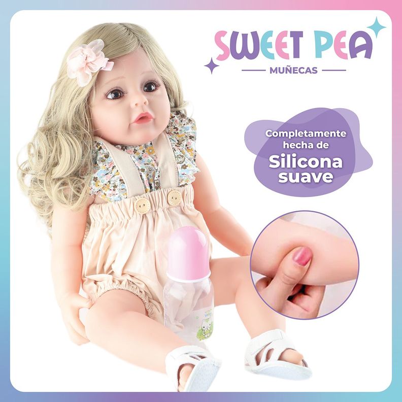 Bebe Reborn Candy Muñeca Sweet Pea Realista Silicona 55 Cm-2