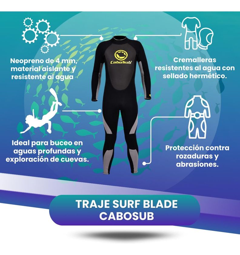 Traje Surf Cabosub 3/2 Mm Modelo Blade (varias Tallas)-3