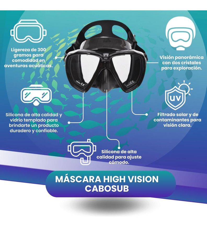 Mascara Buceo Y Snorkeling High Vision Cabosub-2
