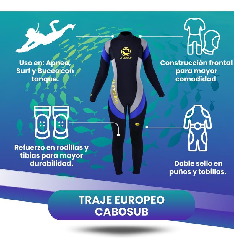 Traje Buceo Mujer Europeo Cabosub-8