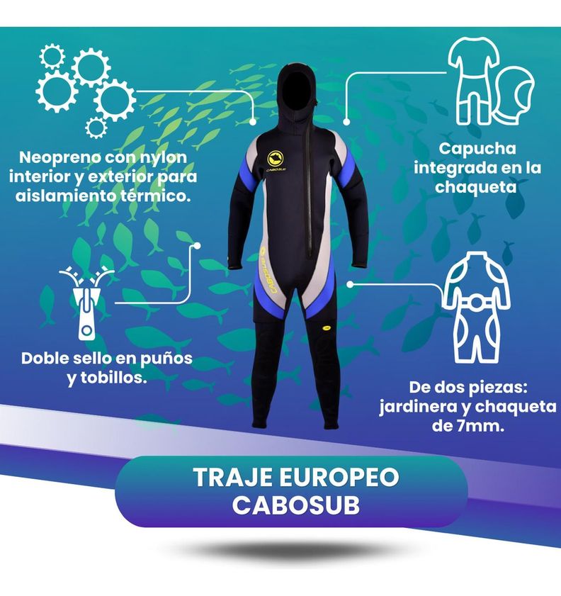 Traje Buceo Cabosub Europeo 7mm-6