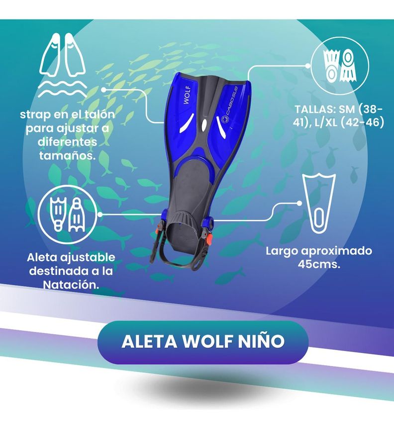 Aleta Natación Wolf Niño-1