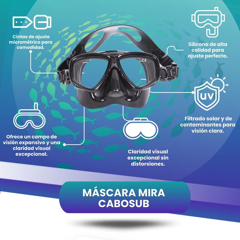 Mascara Buceo Y Snorkeling Negra Mira-4