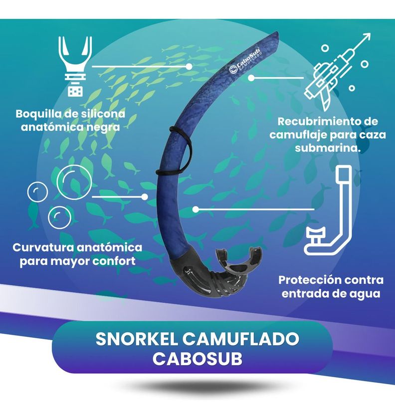 Snorkel Camuflado Cabosub Discreción Rendimiento En El Agua-1