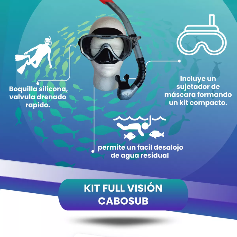 KIT SNORKELING PROFESIONAL SHARK CABOSUB - GRIS-2