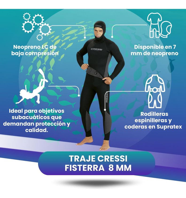 Traje Buceo Neopreno Cressi 8 Mm Modelo Fisterra-2