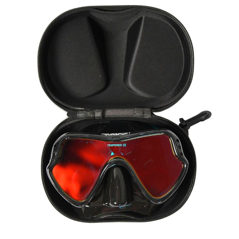 Kit Máscara Snorkel Full Vision Pro Con Cristal Filtro Rojo-1