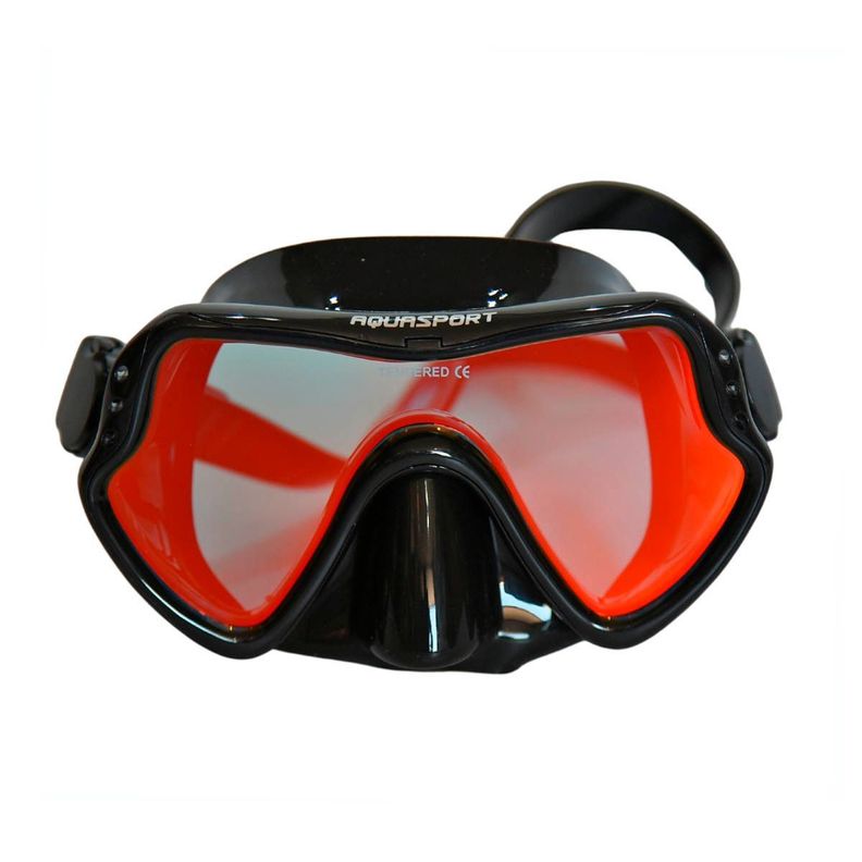 Kit Máscara Snorkel Full Vision Pro Con Cristal Filtro Rojo-2