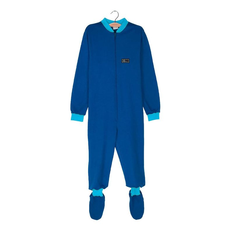 Pijama Enterito Infantil - Azul Petróleo - Osito de Algodón-0