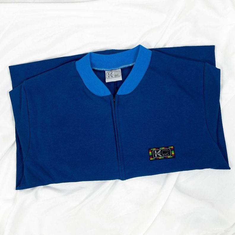 Pijama Enterito Infantil - Azul Petróleo - Osito de Algodón-1