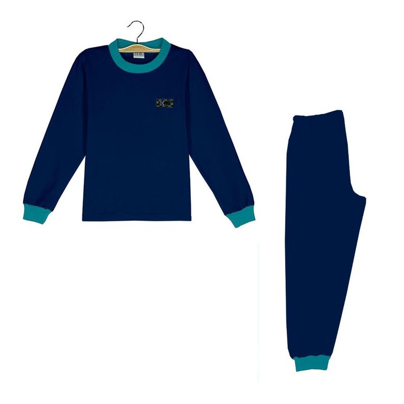 Pijama Infantil - Azul Marino - Algodón-0