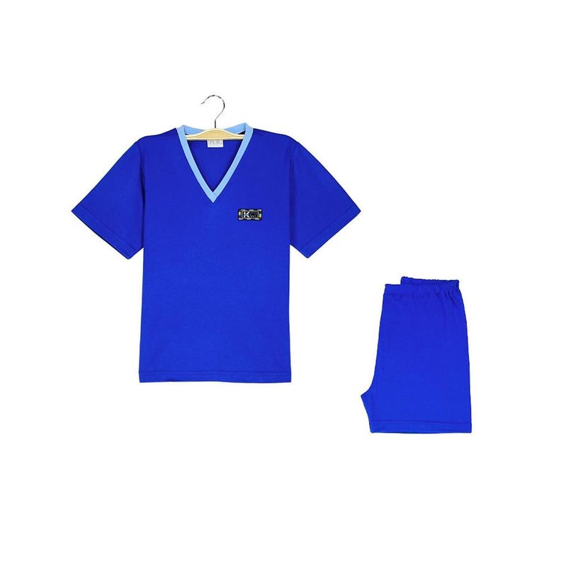 Pijama corto Infantil - Azulino - Algodón-0
