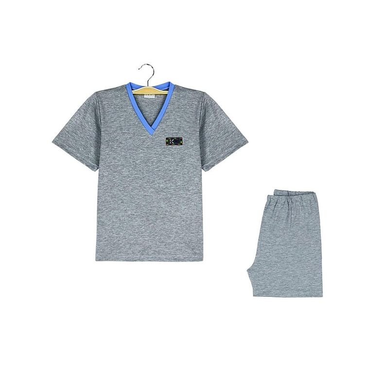Pijama corto Infantil - Gris Chispita - Algodón-0