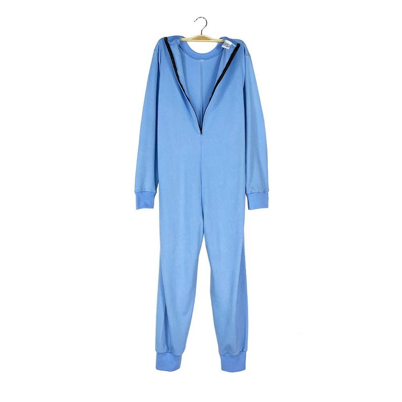 Pijama Cuidado asistido 2 cierres - Algodón Celeste-3