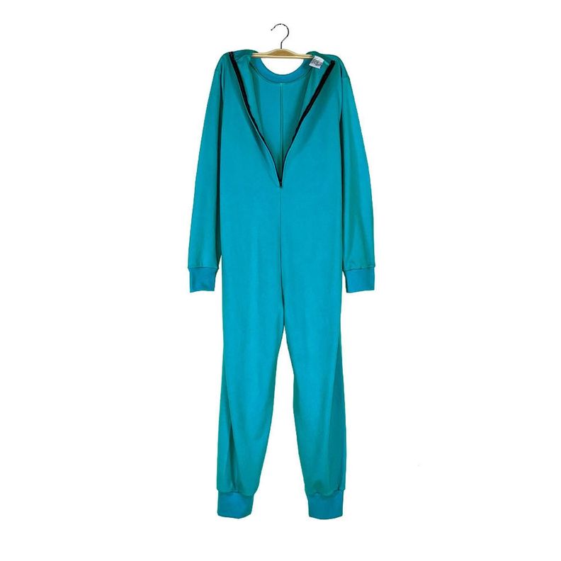 Pijama Cuidado asistido 2 cierres - Algodón Verde Esmeralda-1