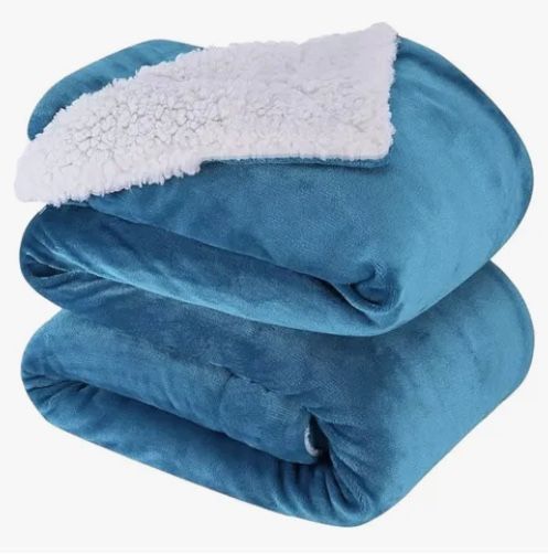 Frazadas Sherpa 2 Plazas Azul