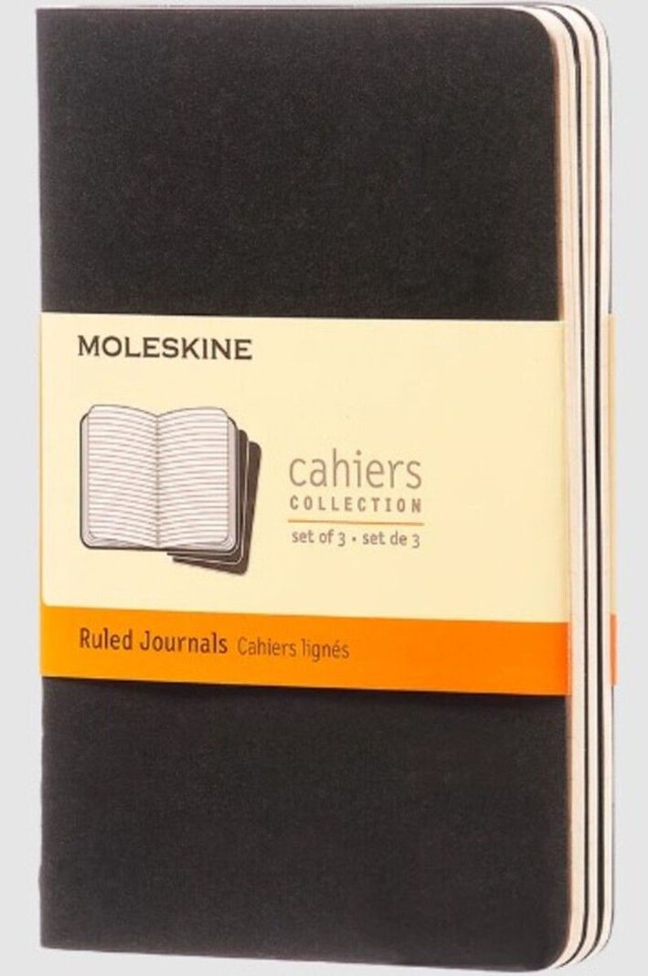Moleskine Libretas Cahier. Set De 3 / Xl / Negro / De Rayas-0