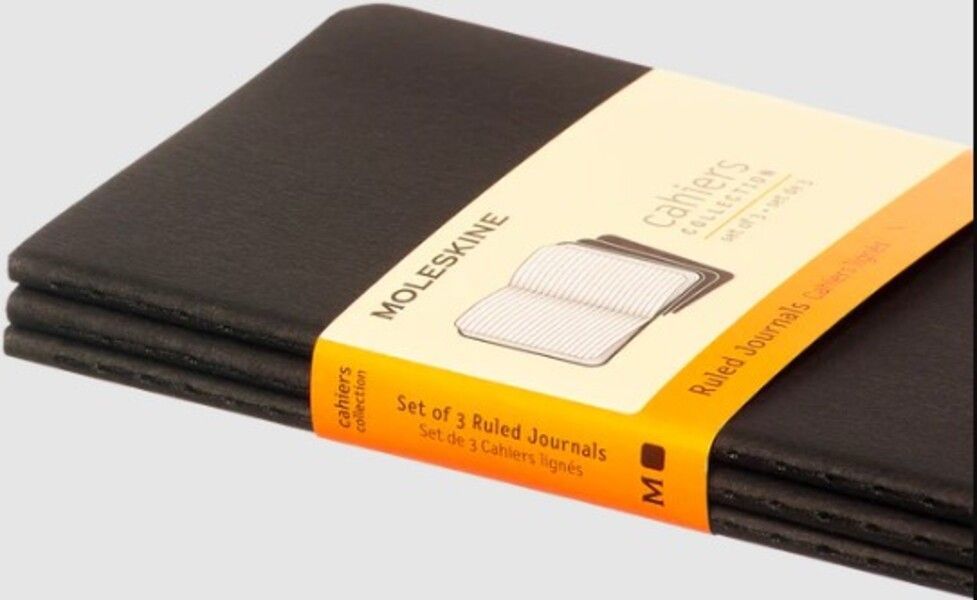 Moleskine Libretas Cahier. Set De 3 / Xl / Negro / De Rayas-1