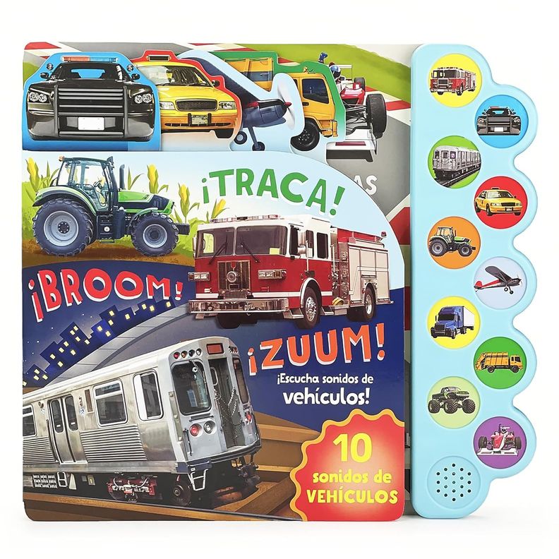 Libro 10 Sonidos De Vehiculos. ¡traca! ¡broom! ¡zuum!-0