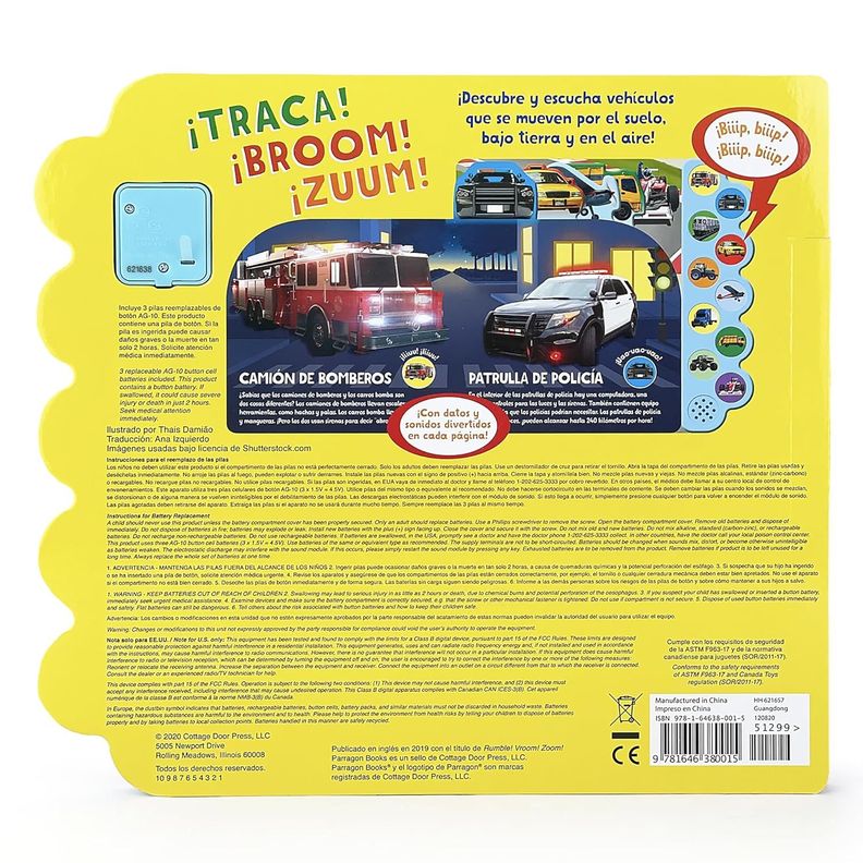Libro 10 Sonidos De Vehiculos. ¡traca! ¡broom! ¡zuum!-4
