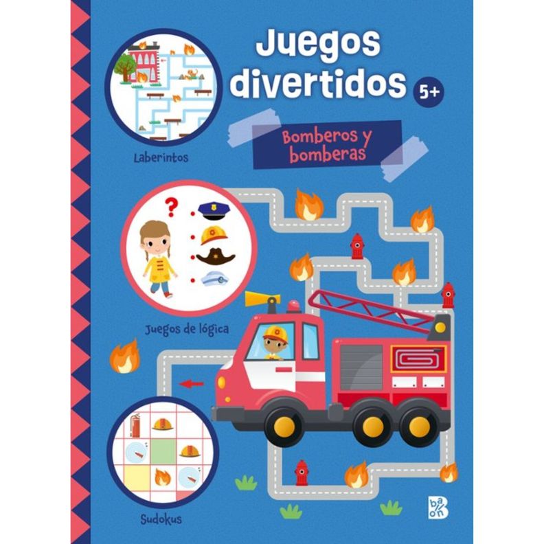 Libro BOMBEROS Y BOMBERAS - JUEGOS DIVERTIDOS-0