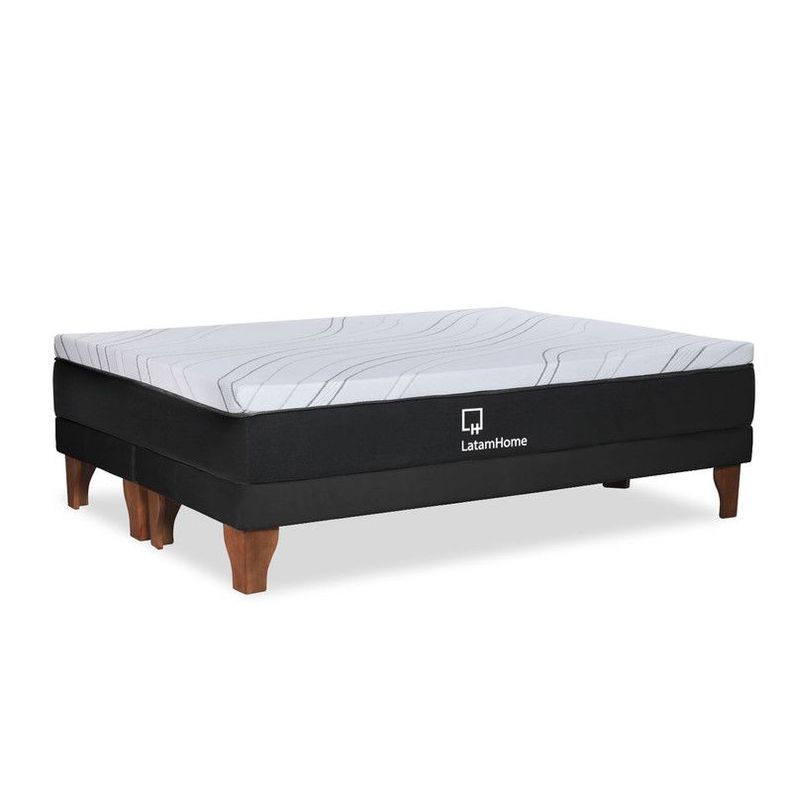 CAMA ZEN TOP FOAM VISCO TELA NEGRO 2PZA-0