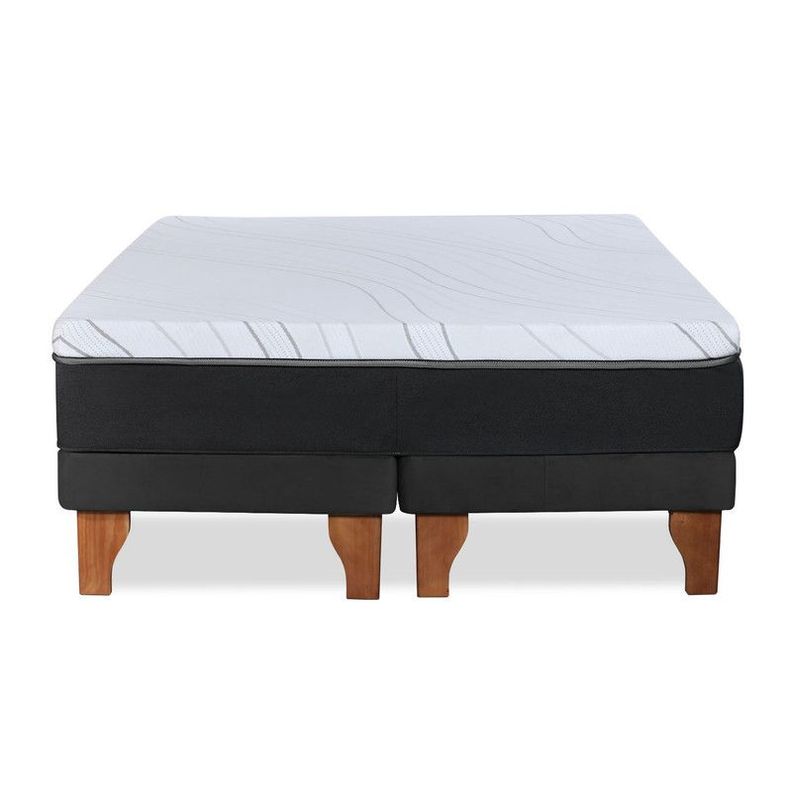 CAMA ZEN TOP FOAM VISCO TELA NEGRO 2PZA-1