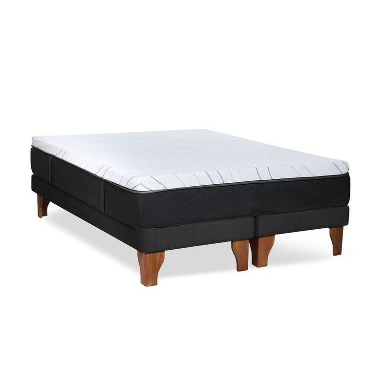 CAMA ZEN TOP FOAM VISCO TELA NEGRO 2PZA-2