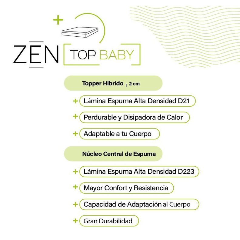 Colchon Cuna Zen Top Baby Hybrid 70X100 Cm-5